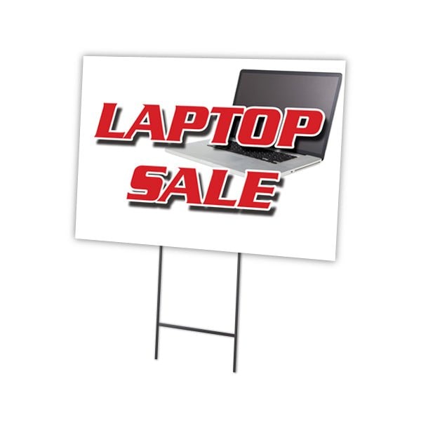 Signmission Laptop Sale Yard Sign & Stake outdoor plastic coroplast window, C-1824 Laptop Sale C-1824 Laptop Sale - main